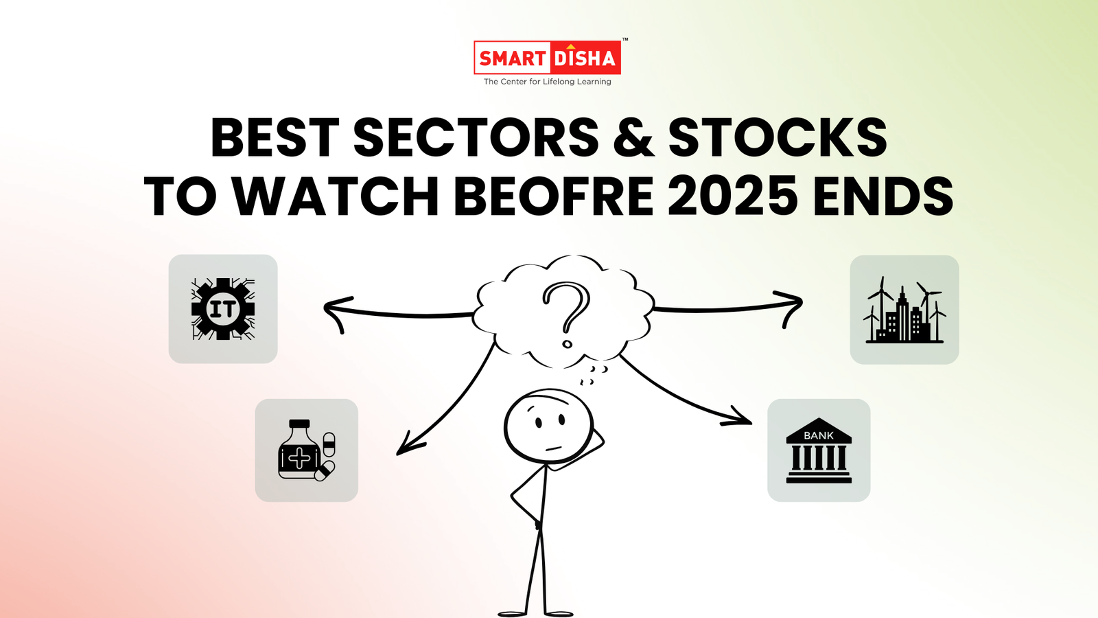 Investor choosing between IT, pharma, energy, and banking sectors for 2025