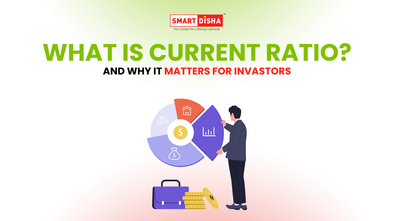Current ratio in stocks concept showing investor analyzing financial chart and liquidity indicators for stock market evaluation